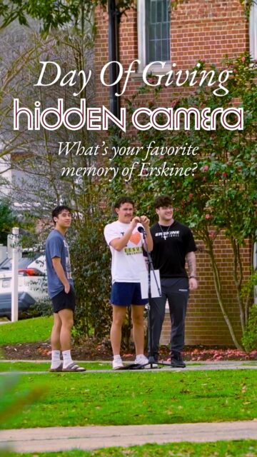 Hidden Camera is back! 📸 We asked students, “What’s your favorite Erskine memory?” 

Our alumni and friends make these memories possible through their generous gifts to Erskine. Support our students on Erskine’s Day of Giving March 24! 

Click the link in our bio for more info! 🔗 

#erskinecollege #upstatesc #collegelife #collegebound #collegecommunity