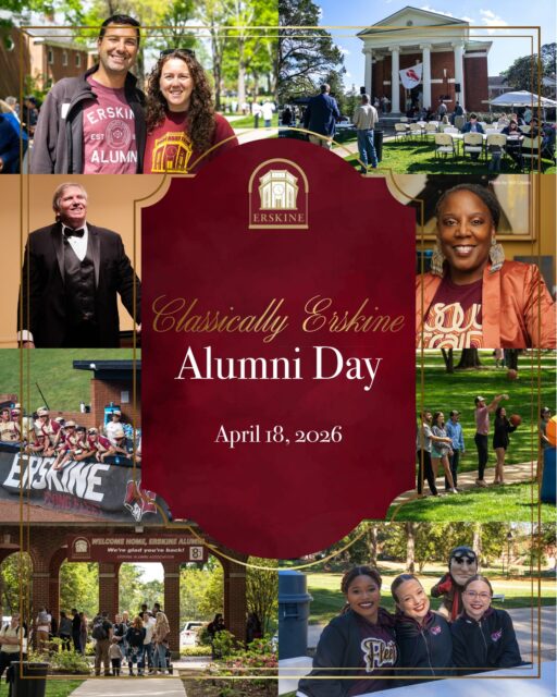 Alumni Day is only a week away! The last day to register for lunch is Sunday (tomorrow). Check out the day’s many activities at www.erskine.edu/alumniday/! (Link in bio!)