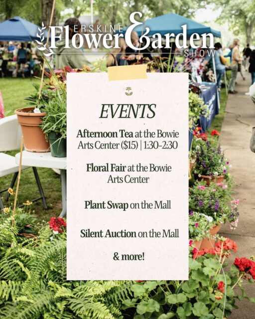 Get ready for the Erskine Flower and Garden Show on May 16th from 10AM-3PM! 🪴🌻 Swipe to see all the events, workshops, vendors, food trucks, and more that will be there! #erskinecollege