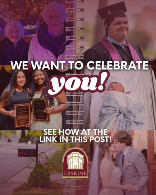Have you moved, married, graduated, had a baby, received an award, celebrated a 50th wedding anniversary, or had another noteworthy experience? Let us know. We love to celebrate our alumni!

https://alumni.erskine.edu/update-info/

#erskinecollege