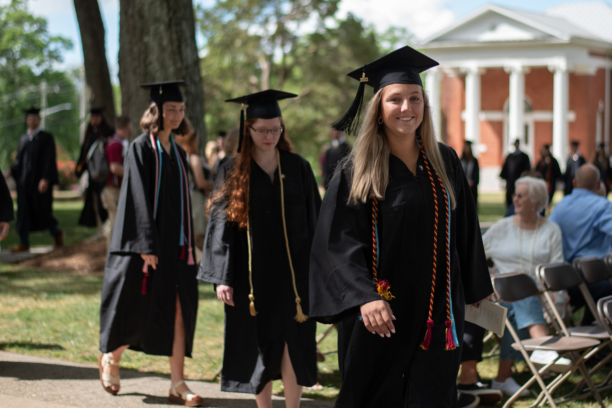 Students walk at Erskine's commencement