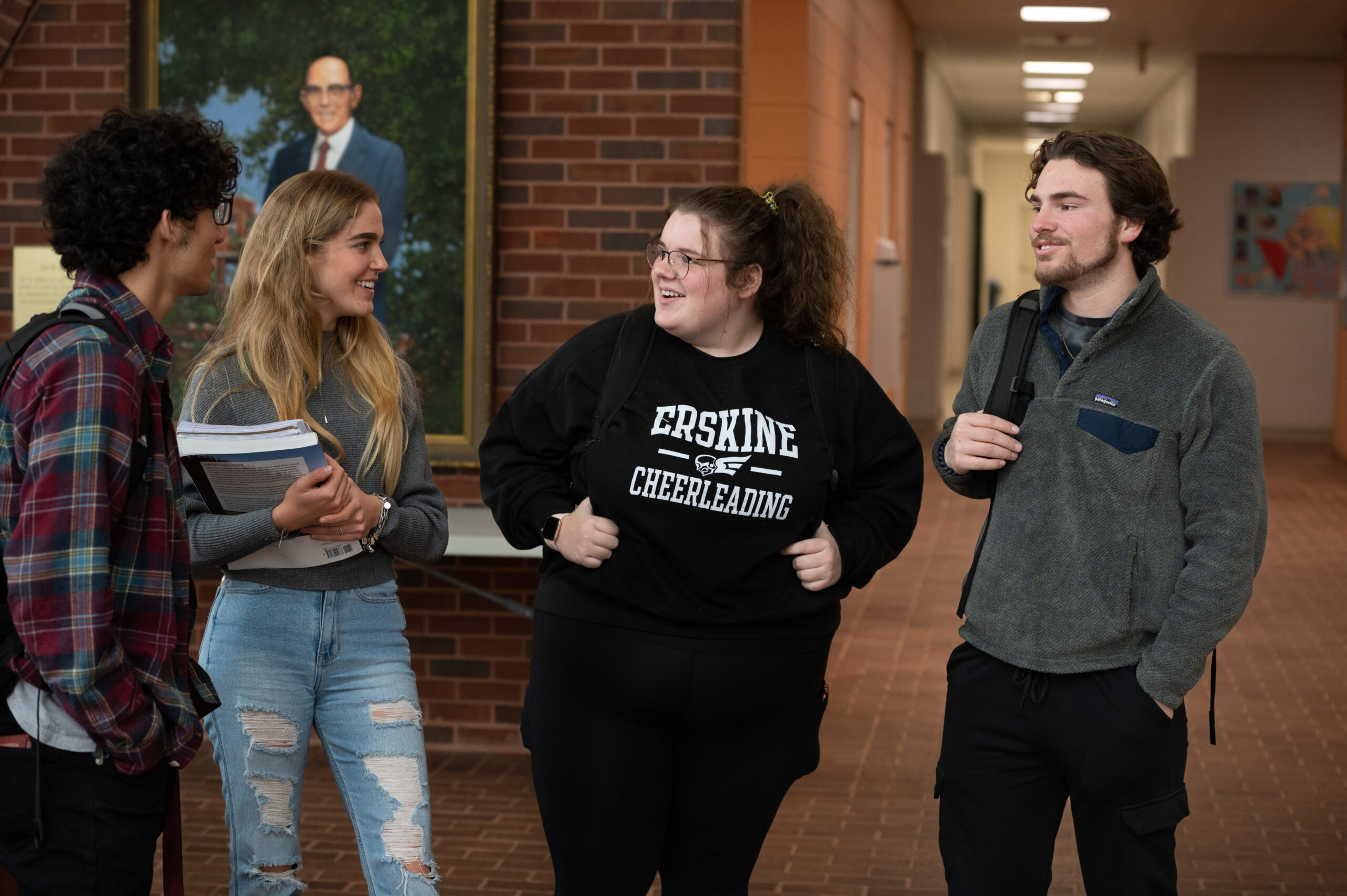 Students chat in the lobby of the Daniel•Moultrie Science Center