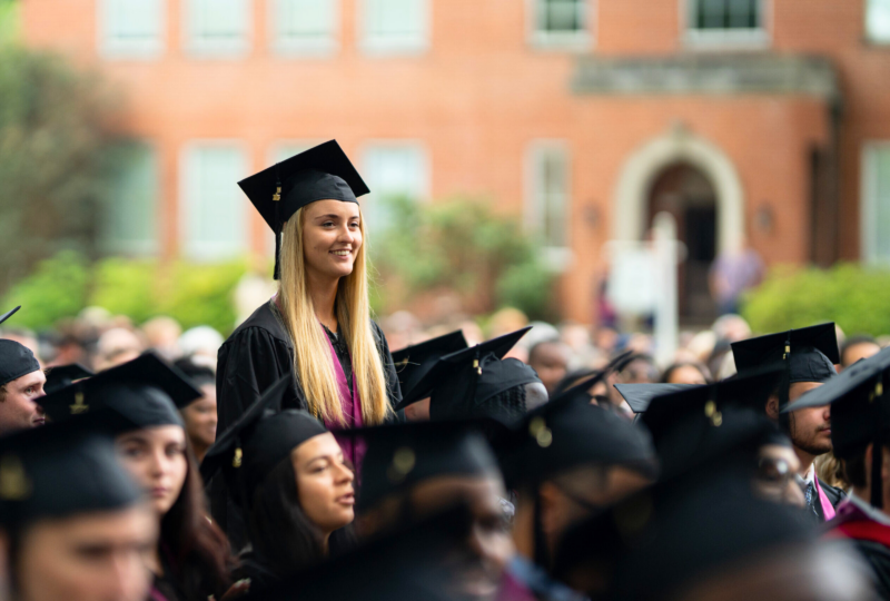 A female at graduation