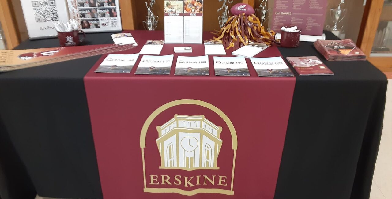 Erskine Admissions Table With Recruitment Materials