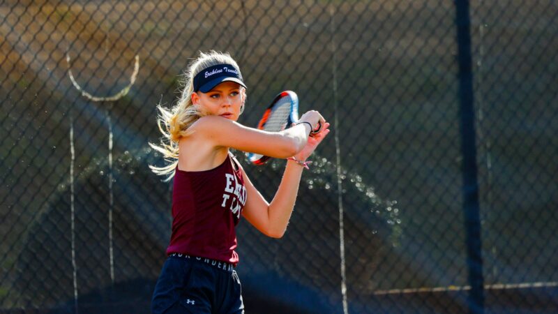 Luize Valtere of the Women's Tennis team