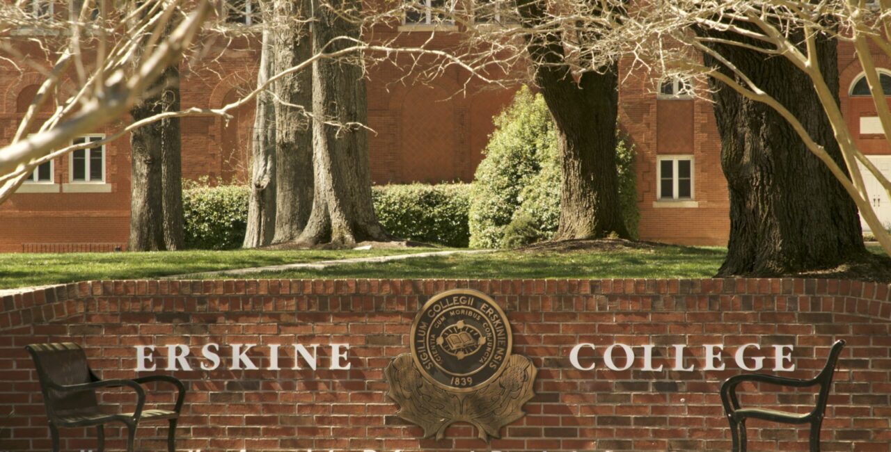 Erskine College Wall Near The Quad