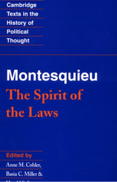 Book cover - The Spirit of the Laws by Montesquieu