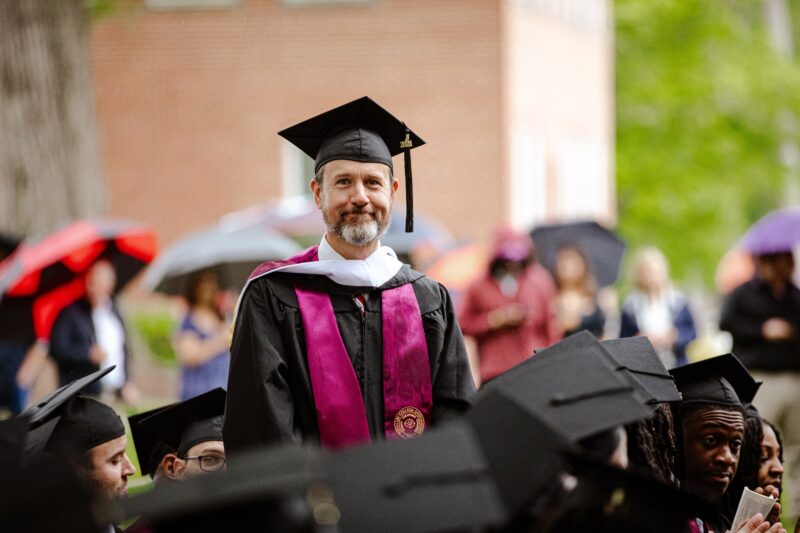 Scott Hultstrand, a Master of Divinity graduate, received the Bruce G. Pierce Award for Christian Leadership.