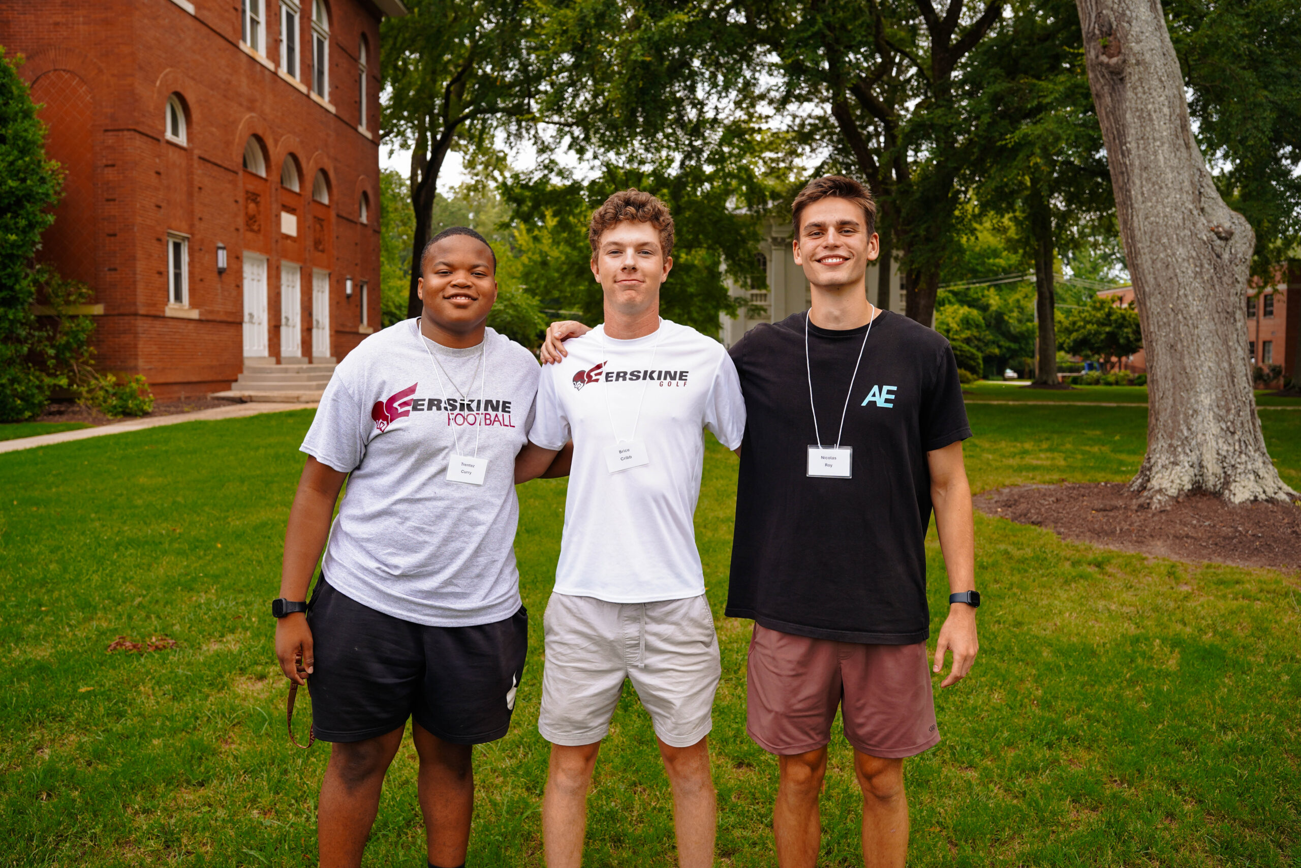 Three freshman men pose at SOAR