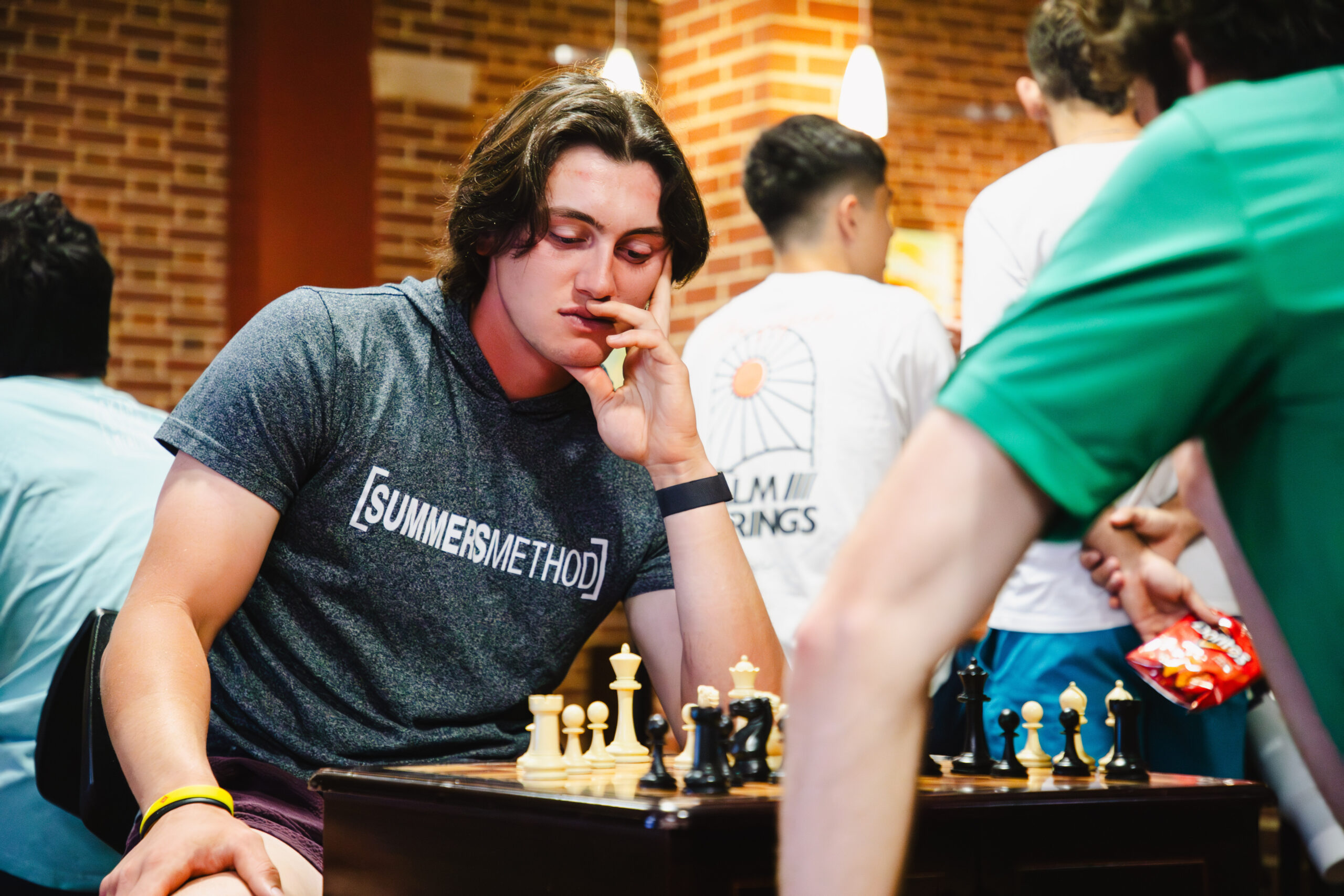 Students play chess