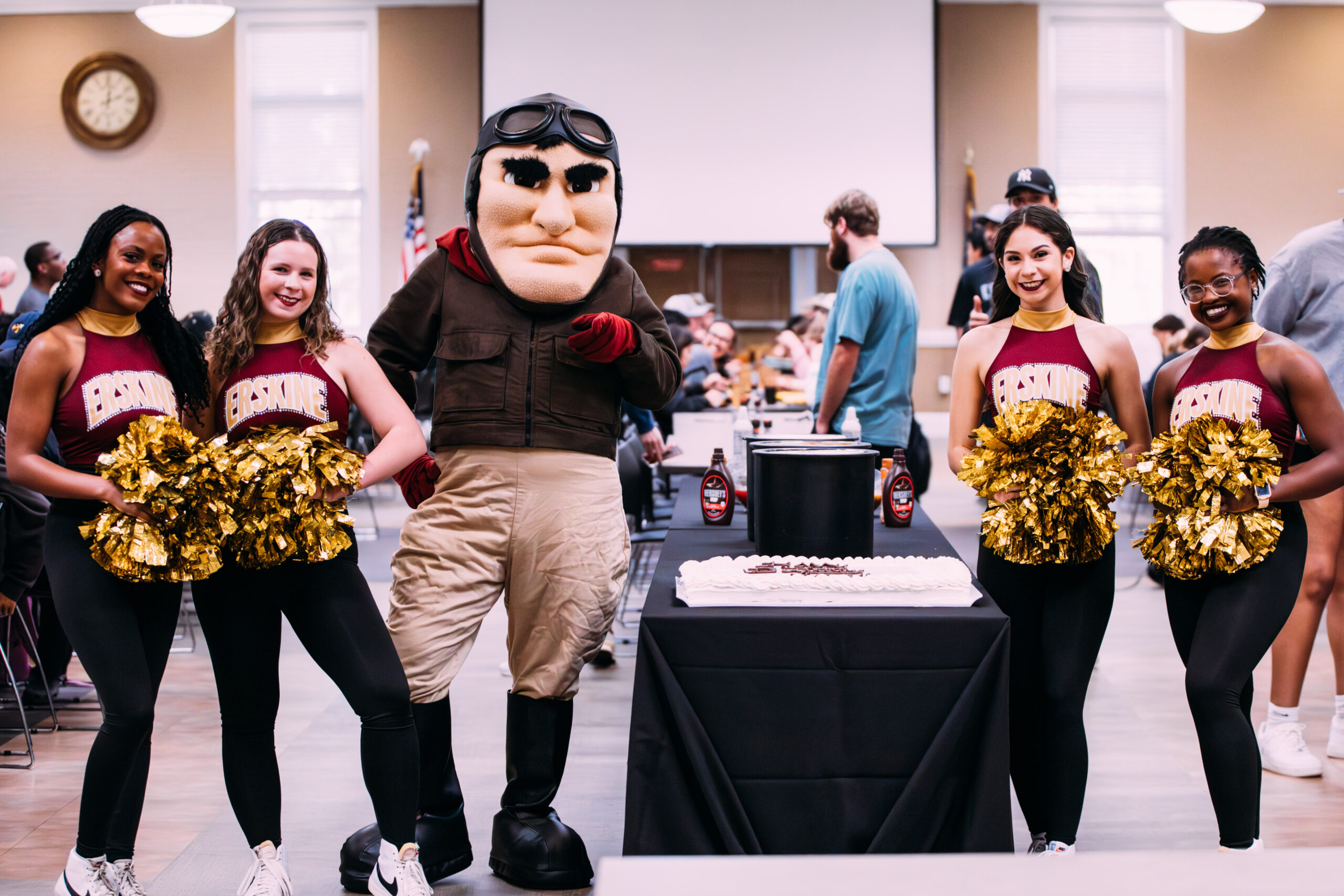 Erskine cheer leaders celebrate Ace's birthday