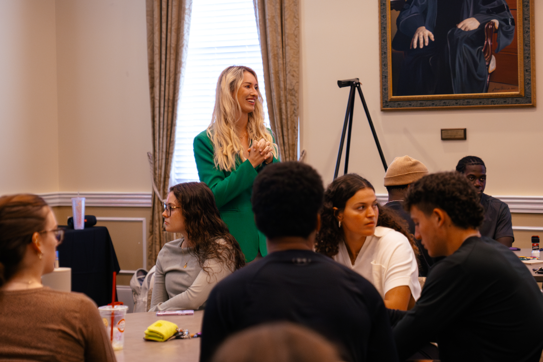 Faith Wright Armstrong addresses students