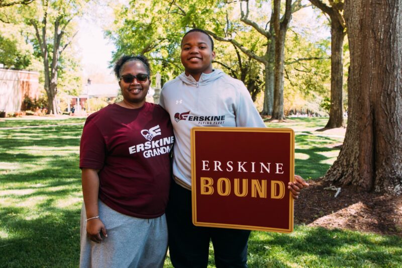Incoming student with his grandmother