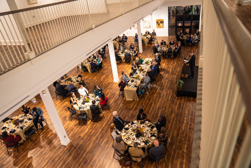 The Garnet & Gold Forum was held in Erskine's Bowie Arts Center, which is currently displaying works by Grace Carol Bomer and Brian Hibbard.