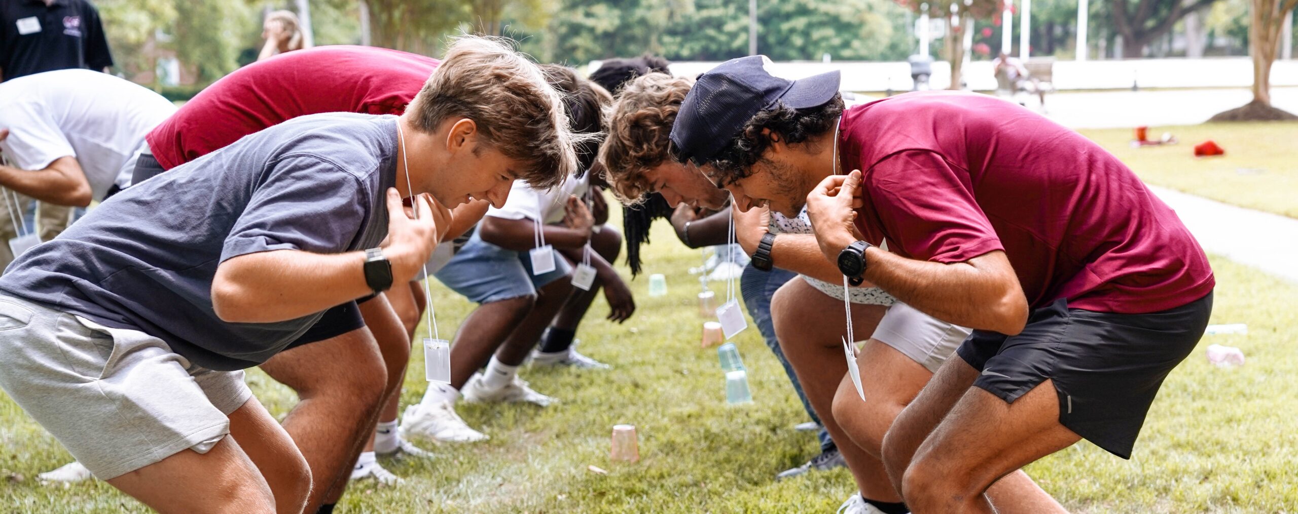 Students enjoy a game on Erskine's campus