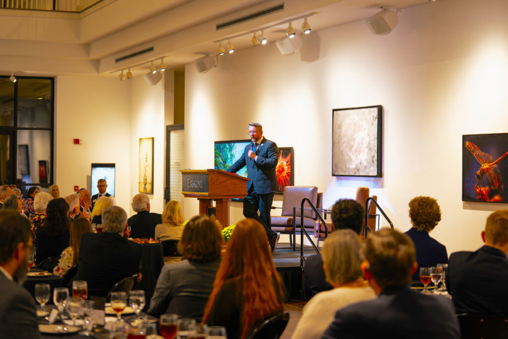 Joe Allen addresses Garnet & Gold Forum attendees.