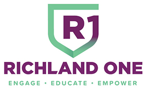 Richland School District 1 logo: engage, education, empower