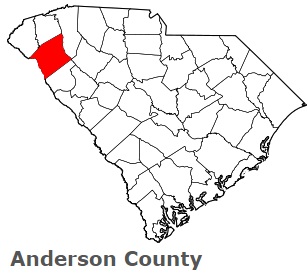 Map of South Carolina with Anderson County highlighted
