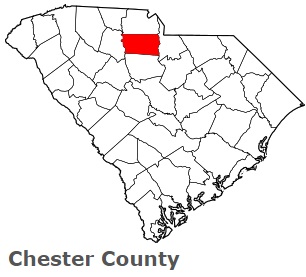 A map of South Carolina with Chester County highlighted