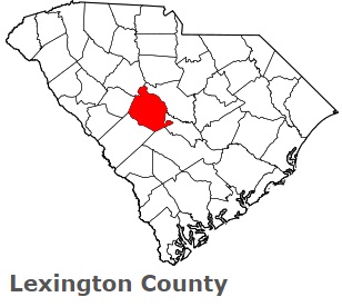 Map of South Carolina with Lexington County highlighted