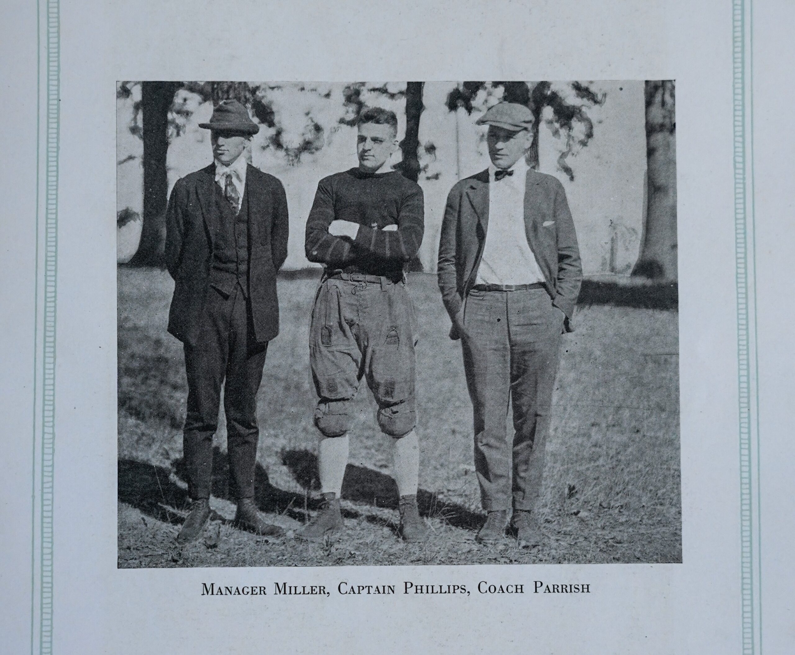 Manager Miller, Captain Dode Phillips, and Coach Parrish