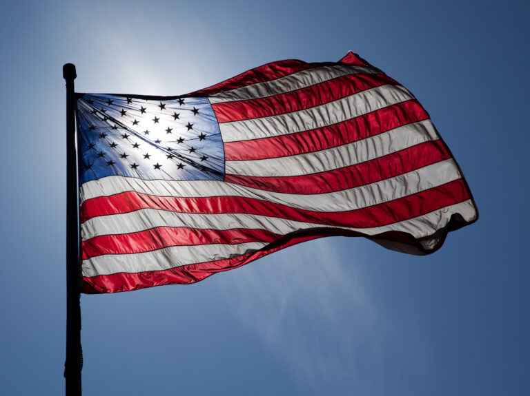 Backlit American Flag