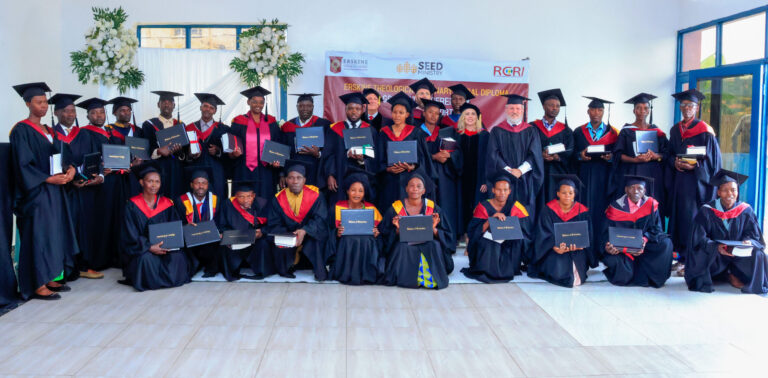 A group of Rwanda students graduate from Erskine's Global Diploma Program