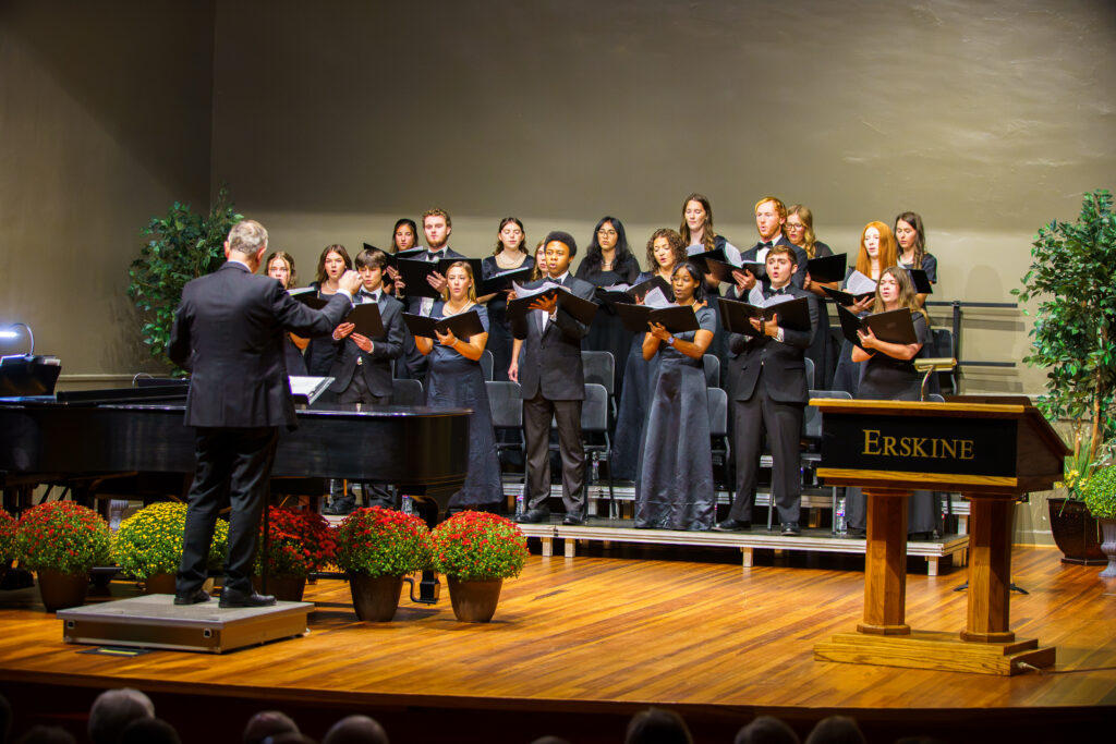 The Erskine Choraleers perform at the Garnet & Gold Forum