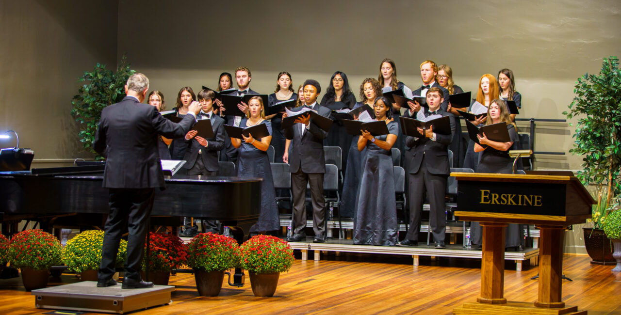 The Erskine Choraleers perform at the Garnet & Gold Forum